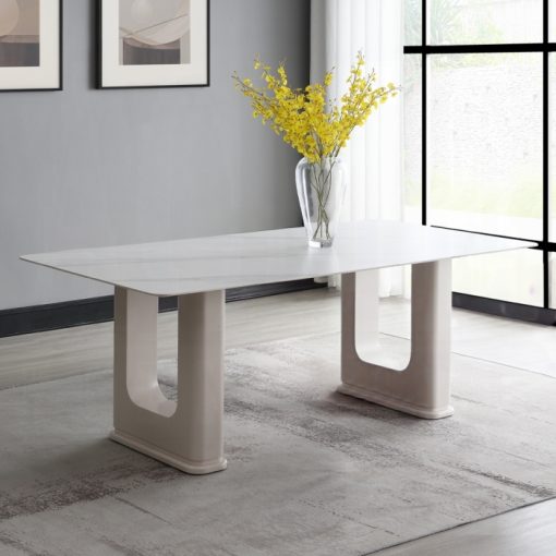 Acme Kalam Ceramic Top & Natural Dining Table