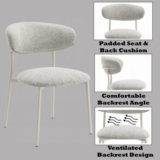 Acme Kalam Light Gray Boucle Side Chair - Set of 2 - Image 7