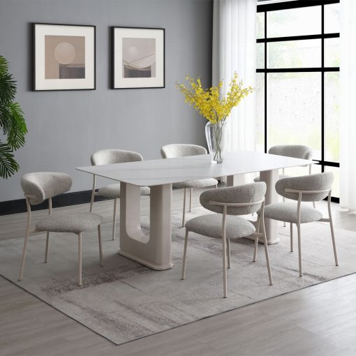 Acme Kalam Light Gray Boucle Side Chair - Set of 2 - Image 8