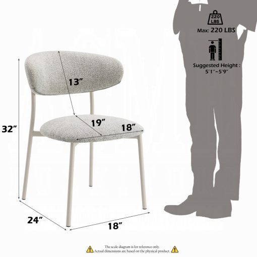 Acme Kalam Light Gray Boucle Side Chair - Set of 2 - Image 6