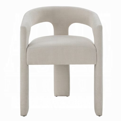 Acme Gamarya Beige Chenille Arm Chair - Set of 2 - Image 3