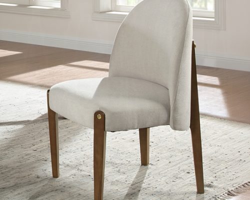 Acme Gamarya Beige Chenille & Dark Oak Side Chair - Set of 2