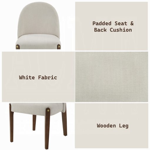Acme Gamarya Beige Chenille & Dark Oak Side Chair - Set of 2 - Image 9
