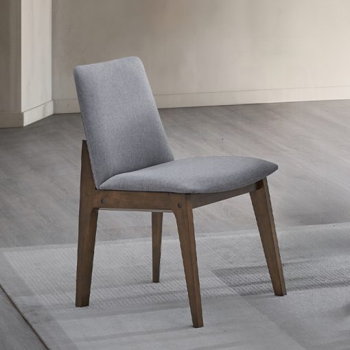 Acme kaela Light Gray Fabric & Walnut Side Chair - Set of 2