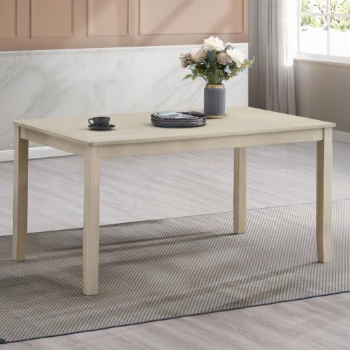 Acme Ferris Antique Bone White Rectangular Dining Table