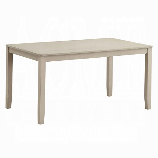 Acme Ferris Antique Bone White Rectangular Dining Table - Image 2