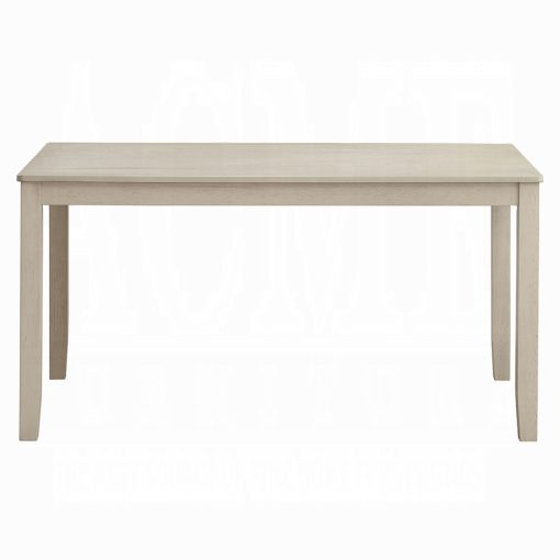 Acme Ferris Antique Bone White Rectangular Dining Table - Image 3