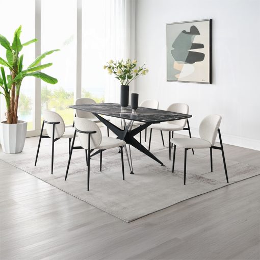 Acme Klaus Crystal Tempered Glass Top & Black Dining Table - Image 7