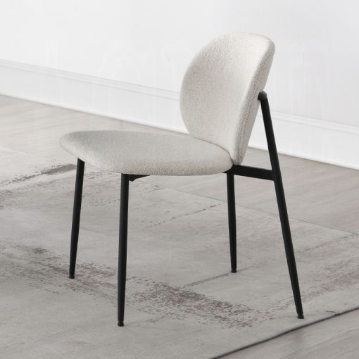 Acme Klaus White Boucle & Black Side Chair - Set of 2