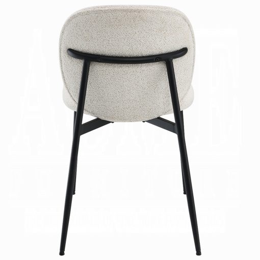 Acme Klaus White Boucle & Black Side Chair - Set of 2 - Image 5