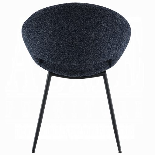 Acme Klaus Navy Boucle & Black Side Chair - Set of 2 - Image 5
