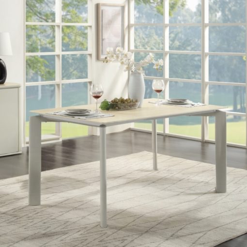 Acme Ingram Ceramic Top & Light Gray Dining Table
