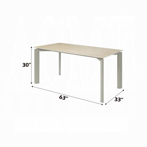 Acme Ingram Ceramic Top & Light Gray Dining Table - Image 4