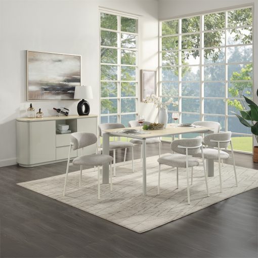 Acme Ingram Light Gray Boucle Side Chair - Set of 2 - Image 7