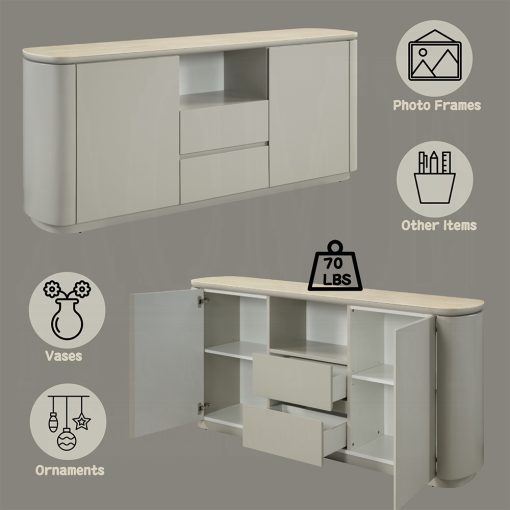 Acme Ingram Ceramic Top & Light Gray Server - Image 5