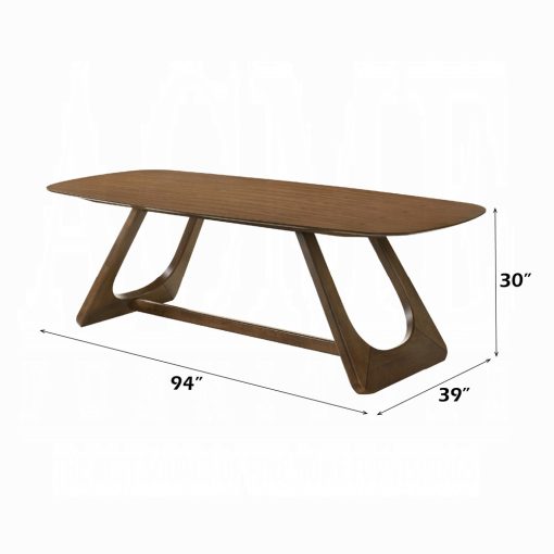 Acme Hoyte Walnut Dining Table - Image 4