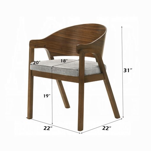 Acme Hoyte Walnut Arm Chair - Set of 2 - Image 4