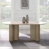Acme Jirina Travertine Pattern Dining Table