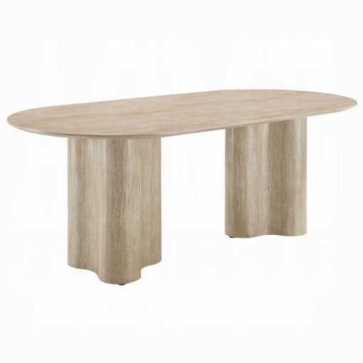 Acme Jirina Travertine Pattern Dining Table - Image 2