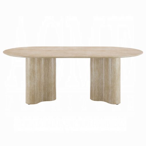 Acme Jirina Travertine Pattern Dining Table - Image 3