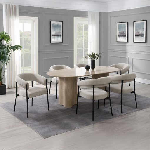 Acme Jirina Travertine Pattern Dining Table - Image 6