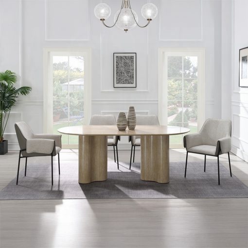 Acme Jirina Travertine Pattern Dining Table - Image 8