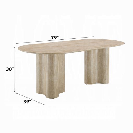 Acme Jirina Travertine Pattern Dining Table - Image 9