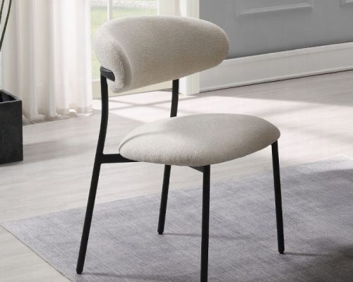 Acme Jirina Beige Chenille Side Chair - Set of 2