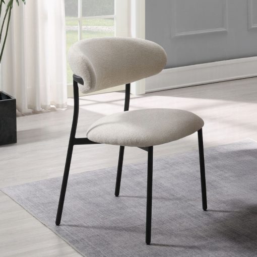 Acme Jirina Beige Chenille Side Chair - Set of 2