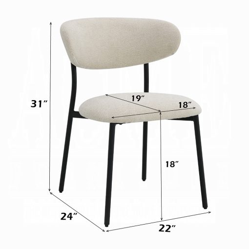 Acme Jirina Beige Chenille Side Chair - Set of 2 - Image 7