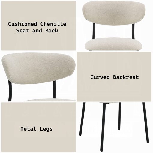 Acme Jirina Beige Chenille Side Chair - Set of 2 - Image 8