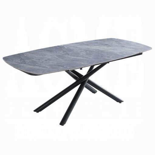 Acme Hester Ceramic Top & Black Dining Table - Image 2