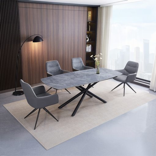 Acme Hester Ceramic Top & Black Dining Table - Image 7