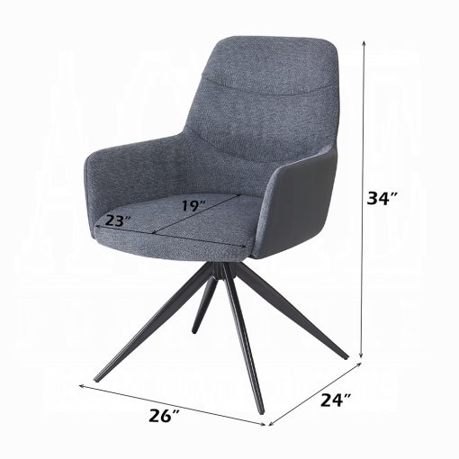 Acme Hester Gray Fabric Arm Chair - Set of 2 - Image 5