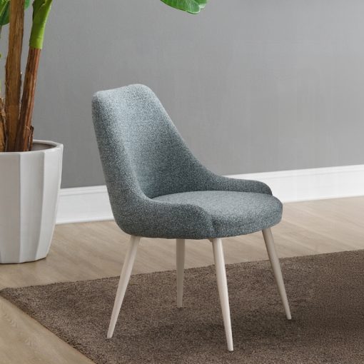 Acme Laela Blue Boucle & Bone White Side Chair - Set of 2