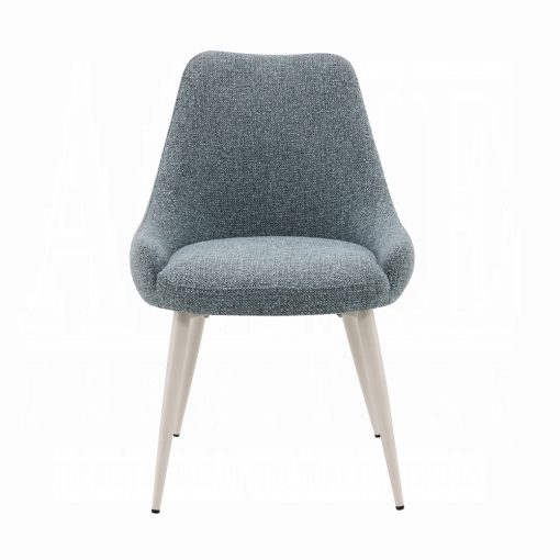 Acme Laela Blue Boucle & Bone White Side Chair - Set of 2 - Image 2
