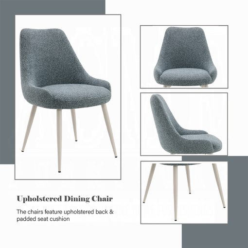 Acme Laela Blue Boucle & Bone White Side Chair - Set of 2 - Image 6