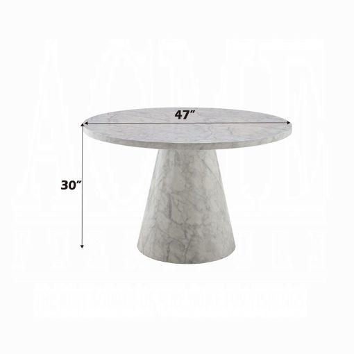 Acme Kacey Engineered Stone Round Dining Table - Image 3