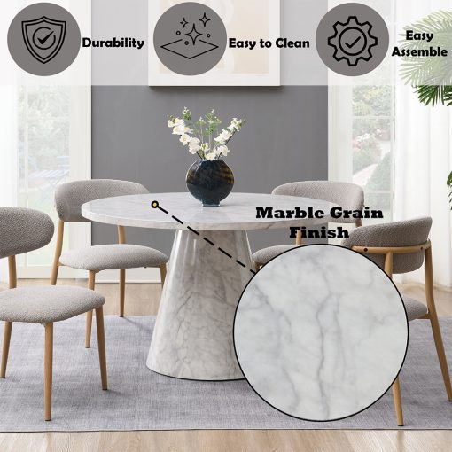 Acme Kacey Engineered Stone Round Dining Table - Image 4