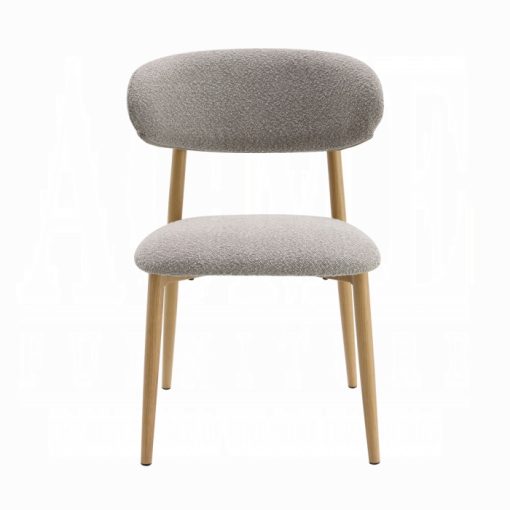 Acme Kacey Gray Boucle & Natural Side Chair - Set of 2 - Image 2