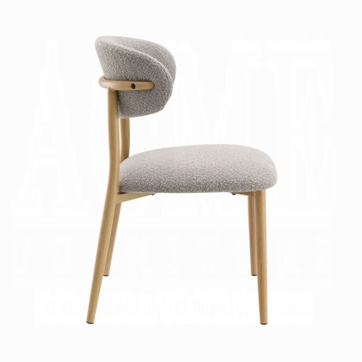 Acme Kacey Gray Boucle & Natural Side Chair - Set of 2 - Image 3