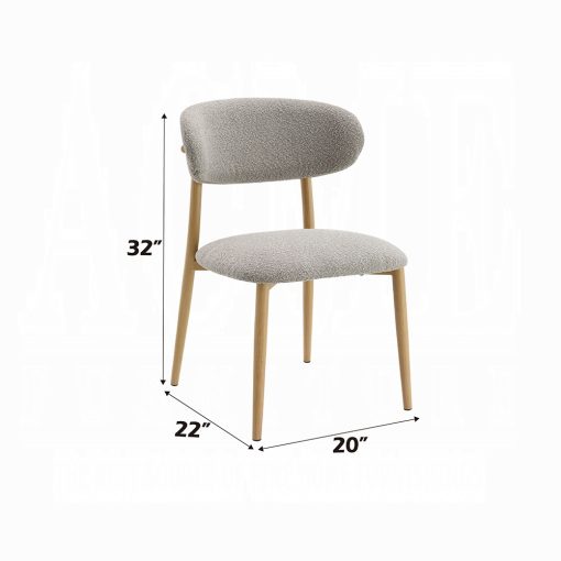 Acme Kacey Gray Boucle & Natural Side Chair - Set of 2 - Image 5