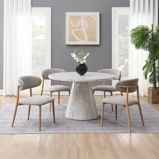 Acme Kacey Gray Boucle & Natural Side Chair - Set of 2 - Image 8