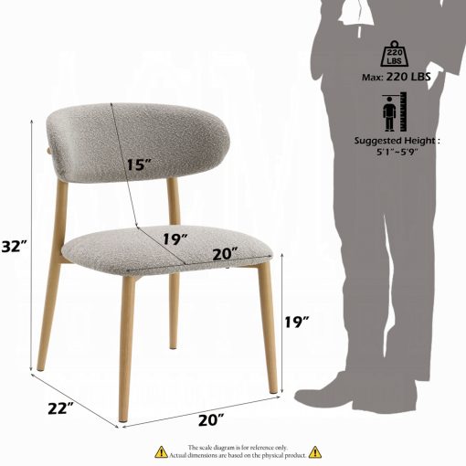 Acme Kacey Gray Boucle & Natural Side Chair - Set of 2 - Image 7