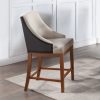 Acme Gilsea Fabric, Brown Synthetic Leather & Brown Counter Height Chair - Set of 2