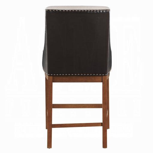 Acme Gilsea Fabric, Brown Synthetic Leather & Brown Counter Height Chair - Set of 2 - Image 5