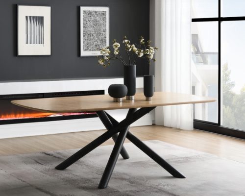 Acme Lawton Natural & Black Dining Table