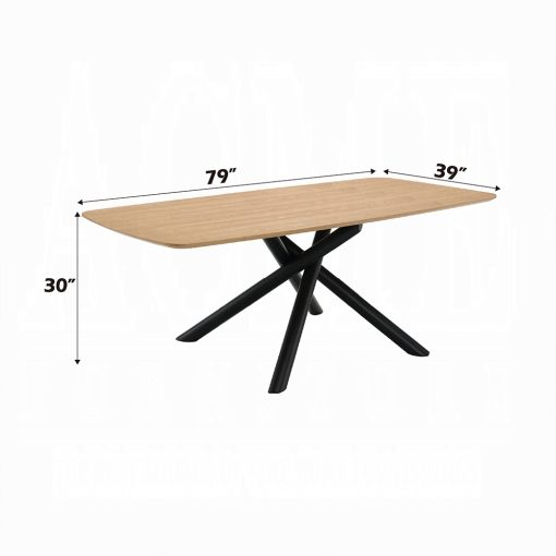 Acme Lawton Natural & Black Dining Table - Image 4
