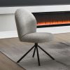 Acme Lawton Gray Boucle & Black Side Chair w/Swivel - Set of 2