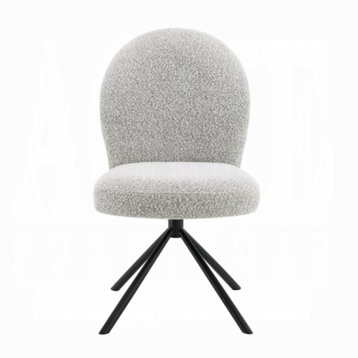 Acme Lawton Gray Boucle & Black Side Chair w/Swivel - Set of 2 - Image 2